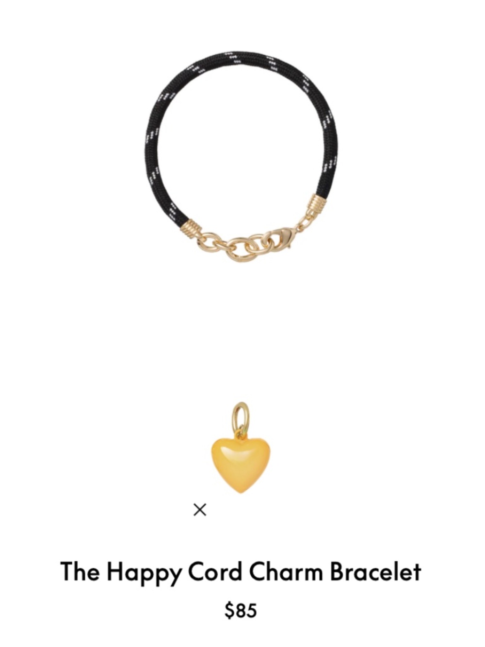 Roxanne Assoulin The Happy Cord Charm Bracelet Black/Yellow